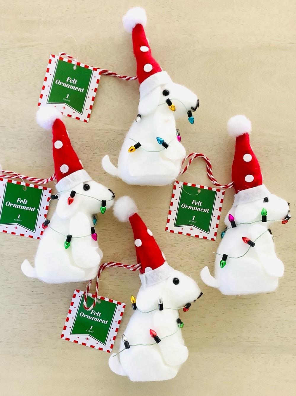 4 Target Bullseye Dog Ornaments